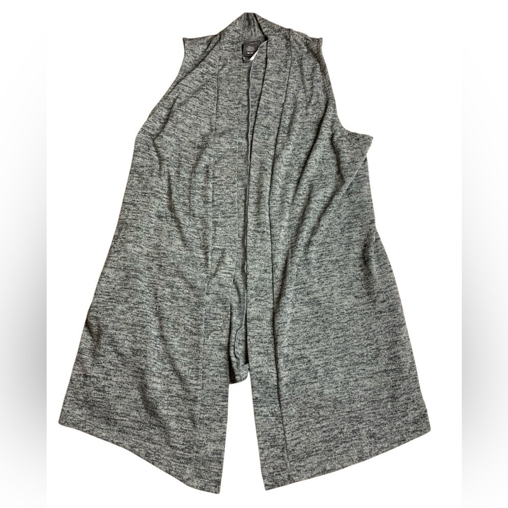 💜 Joe Fresh Active Grey Marl Open Front Sleeveless Cardigan Vest - Size M